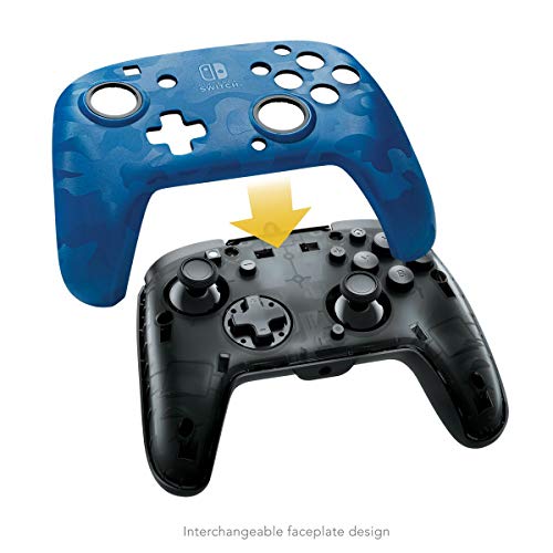 PDP - Mando Pro Deluxe Faceoff Chat Audio Camo Azul (Nintendo Switch)