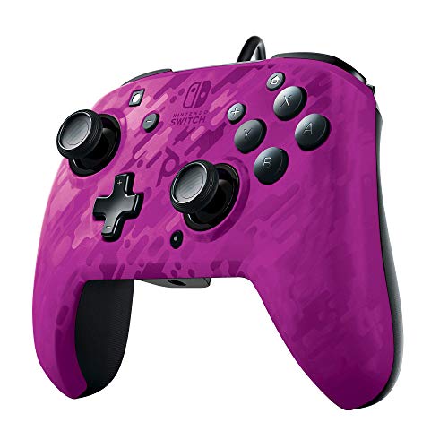 PDP - Mando Pro Faceoff Deluxe + Audio Chat Camo Purpura (Nintendo Switch)