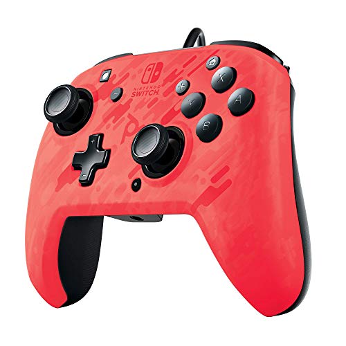 PDP - Mando Pro Faceoff Deluxe + Audio Chat Camo Rojo (Nintendo Switch)