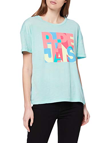 Pepe Jeans Camiseta, Azul (Pale Blue 506), Small para Mujer