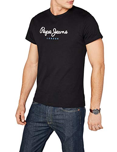 Pepe Jeans EGGO PM500465 Camiseta, Negro (Black 999), Large para Hombre