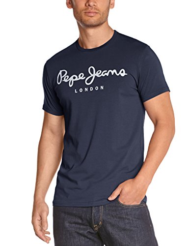 Pepe Jeans Original Stretch Camiseta, Azul (Navy 595), Large para Hombre