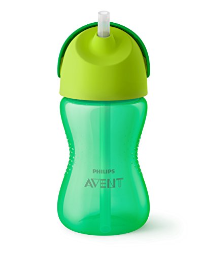 Philips Avent SCF798/01 - Vaso con pajita flexible, 300 ml, 12 m+, válvula antigoteo, piezas compatibles Philips Avent, color verde