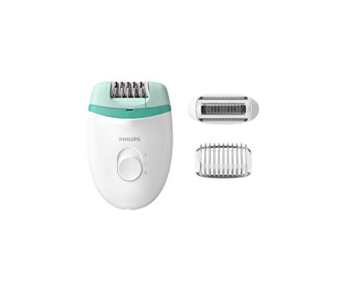 PHILIPS BRE245/00/WH/GN Depiladora Satinelle BRE245/00 Essential, 2 Velocidades, Plastic, Verde, Blanco