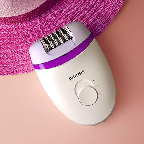 Philips BRP505/00 - Kit de depilación para cuerpo y camiseta (incluye depiladora eléctrica Satinelle Essential, recortador Bikini, zapata de 3 mm y funda de lujo)