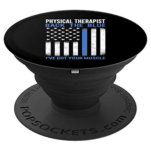 Physical Therapist American Flag Back The Blue Line PT Gifts PopSockets Agarre y Soporte para Teléfonos y Tabletas