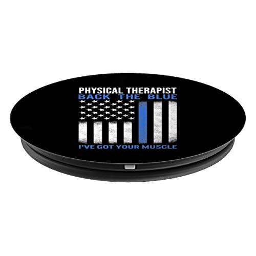 Physical Therapist American Flag Back The Blue Line PT Gifts PopSockets Agarre y Soporte para Teléfonos y Tabletas