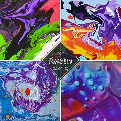 Pigmento de Resina Epoxi - 21 Colores x 10g Mica en polvo Tinte de Resina Epoxi - Colorante de Limo de Grado Cosmético para Fabricación de Jabón Bomba de Baño, Arte de Uñas, Pintura - 210g Total