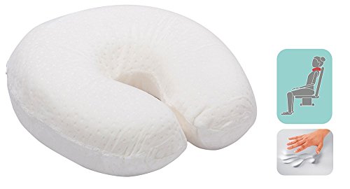 Pikolin Home - Almohada de viaje viscoelástica cervical, 28x28cm, color blanco