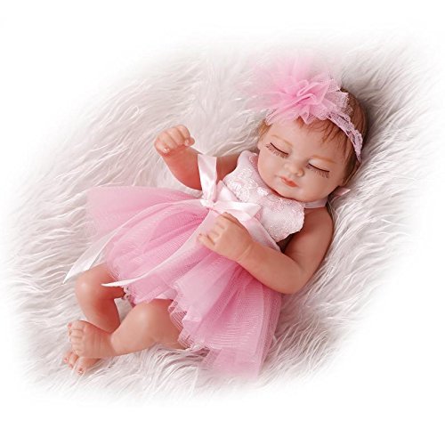 Pinky Reborn Muñecas 10 Pulgadas 28cm Reborn Baby Doll Soft Simulatable Mini Baby Girl Doll Realista Lovely Bebe Reborn Dolls Juguetes para niños pequeños (Pink)