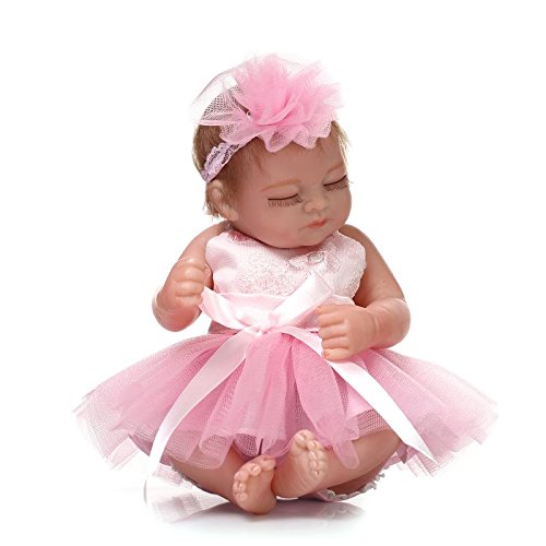 Pinky Reborn Muñecas 10 Pulgadas 28cm Reborn Baby Doll Soft Simulatable Mini Baby Girl Doll Realista Lovely Bebe Reborn Dolls Juguetes para niños pequeños (Pink)