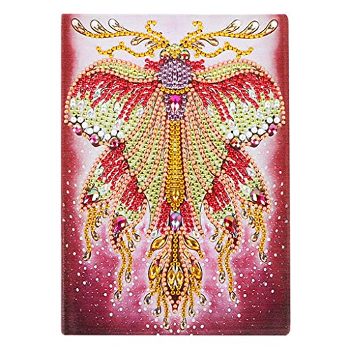 Pintura con Diamantes Cuaderno A5 para Manualidades Mariposas Blanco Diario Secreto para Niñas Cuaderno A5 Hojas Blancas Bloc para Punto de Cruz 50 Hojas 120 Páginas