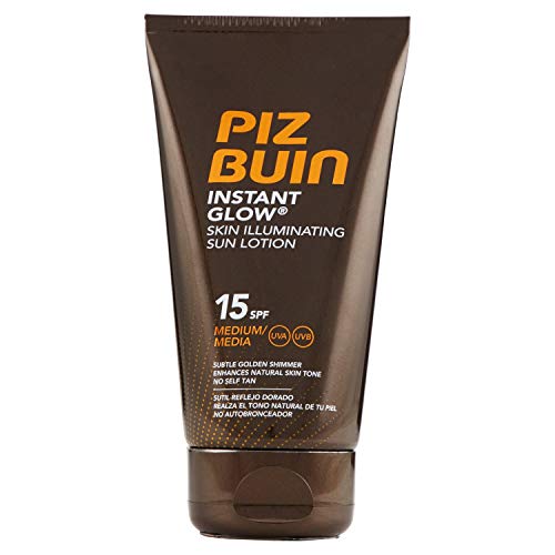 Piz Buin - Protección Solar, Loción Solar Instant Glow Piel Luminosa SPF 15 - Protección media Bote 150 ml