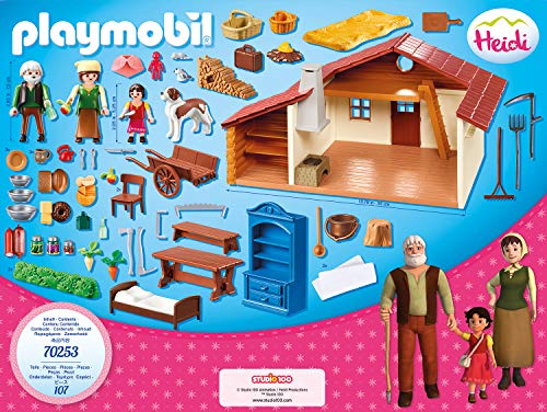 PLAYMOBIL Heidi en la Cabaña de los Alpes, A partir de 4 Años (70253)