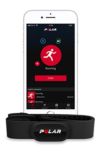 Polar H10 Sensor de frecuencia cardíaca -  ANT+, Bluetooth, ECG resistente al agua con banda elastica pectoral - Negro Talla XS/S