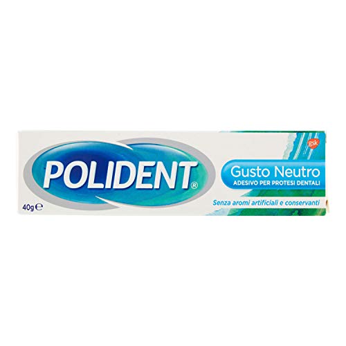 Polident – Adhesivo para prótesis dentales, obstaculiza la infiltración de las partículas de comida sin zinc sin sabor – 40 g