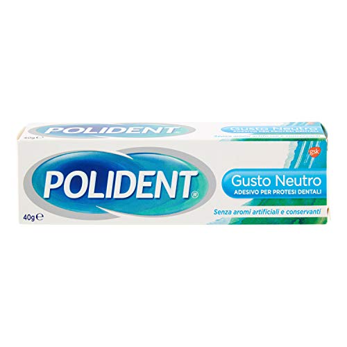 Polident – Adhesivo para prótesis dentales, obstaculiza la infiltración de las partículas de comida sin zinc sin sabor – 40 g