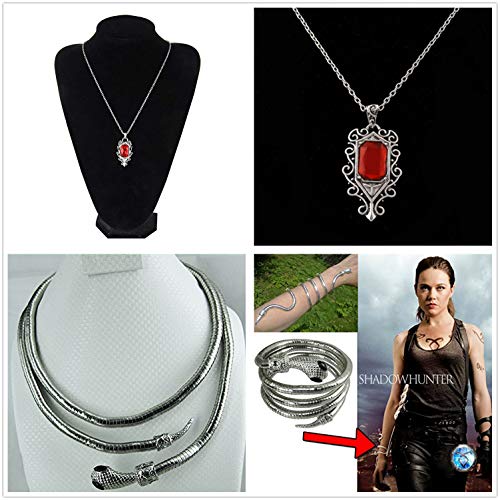 PPX 2 Piezas Isabelle Lightwood Shadowhunters Collar City of Bones The Mortal Instruments y Pulsera serpiente,con Caja Transparente