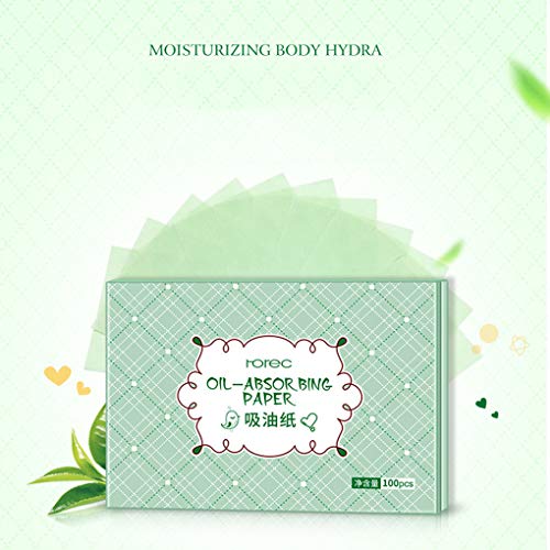 PRENKIN 100 Hojas/Aceite Facial Bolsa de la Planta Hojas absorbentes Tejidos Aceite secante Papel a la Mano Cara secante Facial Cuidado de la Piel