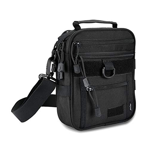 ProCase Bolsa Táctica para Pistola, Equipo Militar MOLLE Bolsa de Hombro con Correa de Pistola Accesorios de Munición Bolsa de Lona para Caza o Disparo Deportivo -Negro