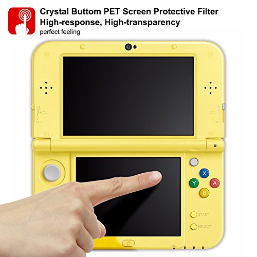 Protector de Pantalla para New Nintendo 3DS XL, AFUNTA 2 Packs Cristal Templado para la Pantalla Superior y 2 Packs HD Claro los Films de PET para la Pantalla Táctil Inferior