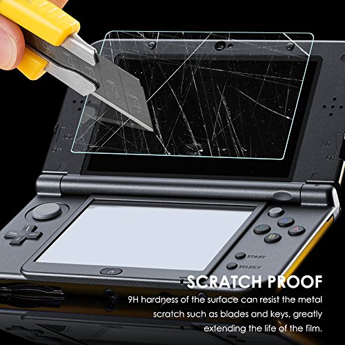 Protector de Pantalla para New Nintendo 3DS XL, AFUNTA 2 Packs Cristal Templado para la Pantalla Superior y 2 Packs HD Claro los Films de PET para la Pantalla Táctil Inferior