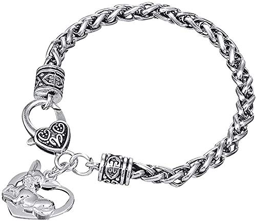 Pulsera Collar Perro Chihuahua Corazón Pulseras con dijes para mujer Botón de cierre de langosta 200Mm Cadena de ajuste Amantes de los animales Joyería Hombre Mujer Pulsera Brazalete Hermana Regalo