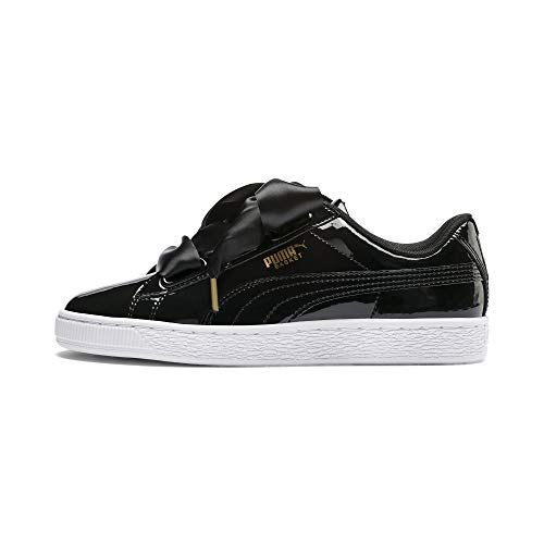 PUMA Basket Heart Patent WN'S, Zapatillas para Mujer, Negro Black Black, 37 EU