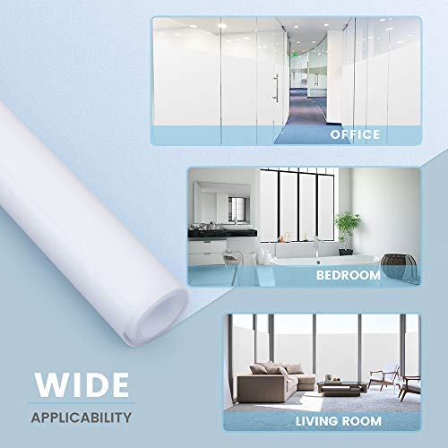 rabbitgoo Vinilo para Ventana Privacidad Pegatina Translúcida Adhesiva Decorativa del Vidrio Autoadhesiva con Electricida Estática para Baño Despacho Cocina Control de Calor y Anti UV 60x200CM