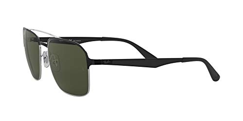 Ray-Ban 0Rb3570 Gafas de sol, Silver Top Shiny Black, 58 Unisex-Adulto