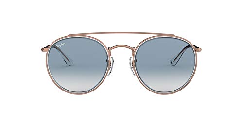 Ray-Ban 0RB3647N, Gafas de Sol Unisex Adulto, Transparente (Bronze Copper/Light Blue Gradient), 51