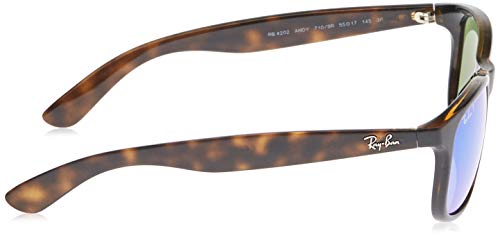 Ray-Ban Andy Gafas de sol, Shiny Havana, 55 para Hombre