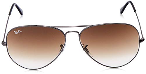 Ray-Ban Aviator RB 3025, Gafas de Sol Unisex, Marrón (Gunmetal), 55 mm