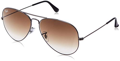 Ray-Ban Aviator RB 3025, Gafas de Sol Unisex, Marrón (Gunmetal), 55 mm