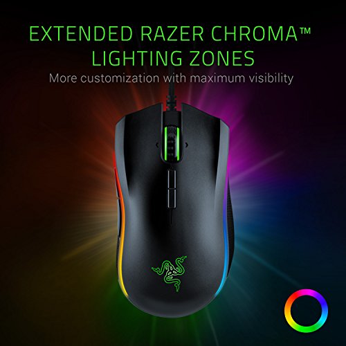 Razer Mamba Elite Ratón para Juegos, con 9 Botones Mecánicos Programables, Sensor Óptico con Iluminación Real de 16.000 DPI y Croma RGB, Negro