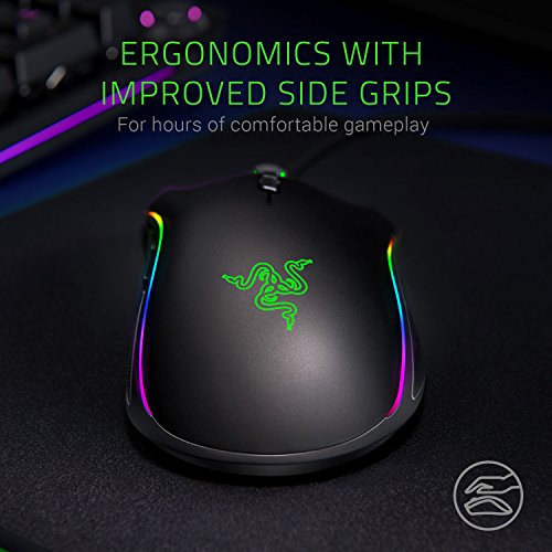 Razer Mamba Elite Ratón para Juegos, con 9 Botones Mecánicos Programables, Sensor Óptico con Iluminación Real de 16.000 DPI y Croma RGB, Negro