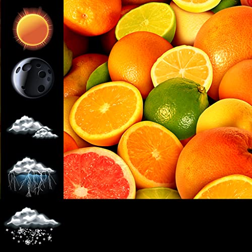 Reloj meteorológico de frutas cítricas