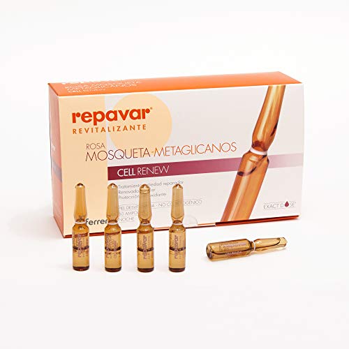 Repavar METAGLICANOS Cellrenew  Serum facial regenerador con Rosa mosqueta. 30 Ampollas monodosis