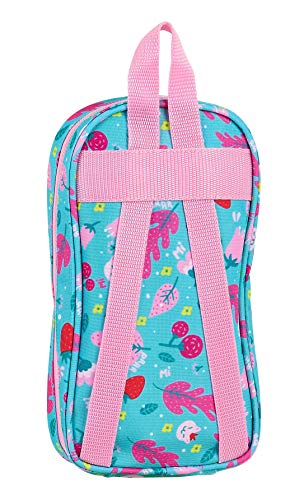 Safta 442040747 Plumier mochila 4 estuches llenos, 33 piezas, escolar Blackfit8, Azul (Cat Forest)