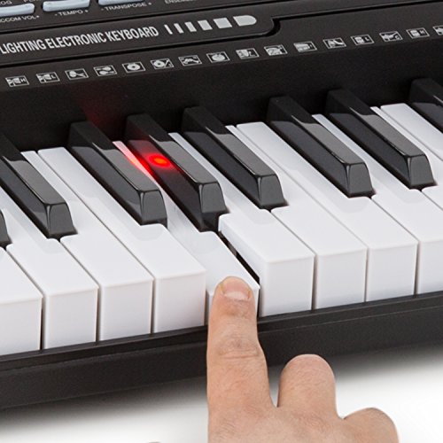 Schubert Etude 225 USB - teclado, teclado de aprendizaje, 61 teclas, teclas de luz, función de grabación y reproducción, 3 modos de aprendizaje, USB, negro