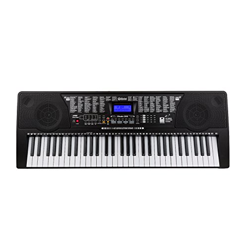 Schubert Etude 225 USB - teclado, teclado de aprendizaje, 61 teclas, teclas de luz, función de grabación y reproducción, 3 modos de aprendizaje, USB, negro