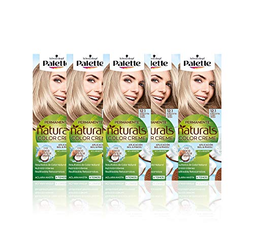 Schwarzkopf Palette Naturals - Coloración Permanente Tono 12.1 Rubio Extra, 550 gr (Pack de 5)