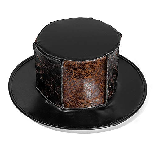 Secret night Victoria Unisex Adulta Brown Cuero De La PU De Halloween Doctor De La Plaga De Cosplay Steampunk Sombrero Plano Gótico del Traje Accesorios Animado Puntales