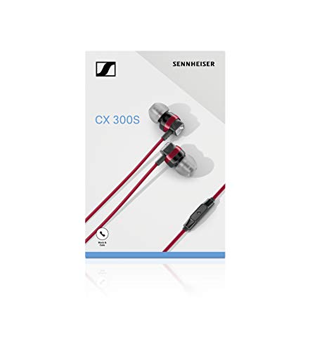 Sennheiser CX 300S - Auriculares intraurales con control remoto inteligente universal, color rojo