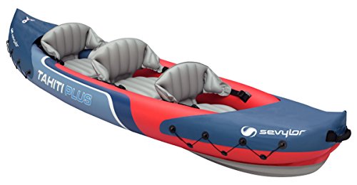 Sevylor Tahiti Plus 2 + 1 hombre canoa canadiense Kayak inflable de mar, 361 x 90 cm