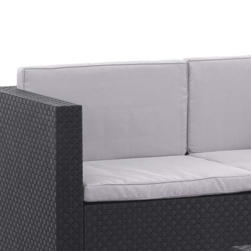 Shaf - Diva | Set Muebles de Jardin de Color Gris Oscuro | Fabricado en España con Materiales Reciclados