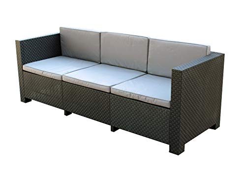 Shaf - Diva Tropea | Set Muebles de Jardín de Color Antracita | Fabricado en España con Materiales Reciclados