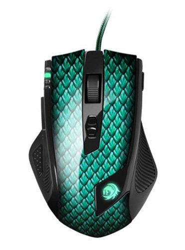 Sharkoon DRAKONIA - Ratón Gaming Láser, 5000 DPI, 11 Botones, Verde