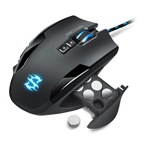 Sharkoon SGM1 - Ratón Gaming Óptico, 10800 DPI, 12 Botones, Negro