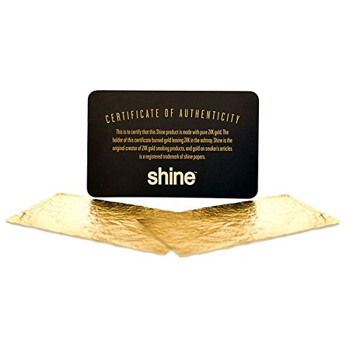 Shine 24k Gold Rolling Papers - Papel de Fumar -Paquete de 2 Hoja Dorada de Liar Tabaco - Tamaño Grande Ultra Fino de Cañamo regular - Alta Calidad